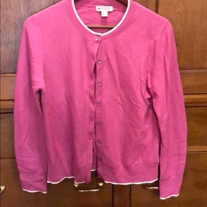 Pink sweater white tipped